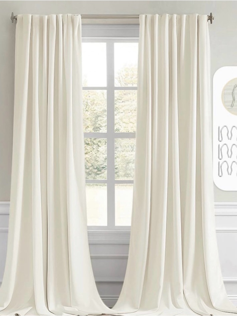 Elegant Cream Drapery Panels -52x102”